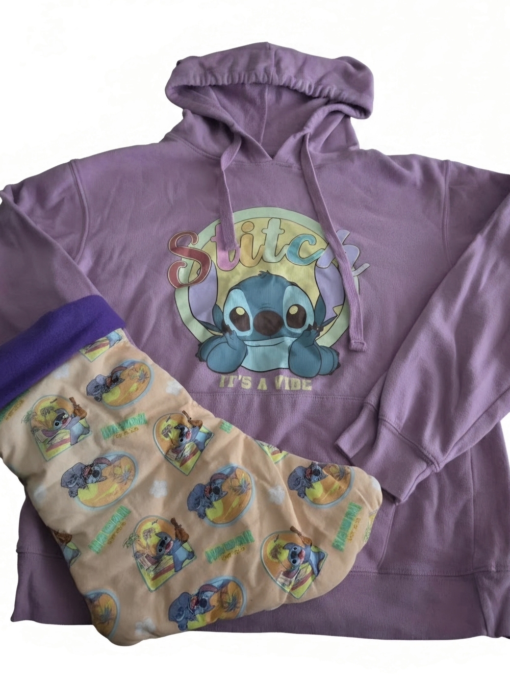 Disney Stitch Purple Womens Hoodie - 'It's a Vibe' Graphic